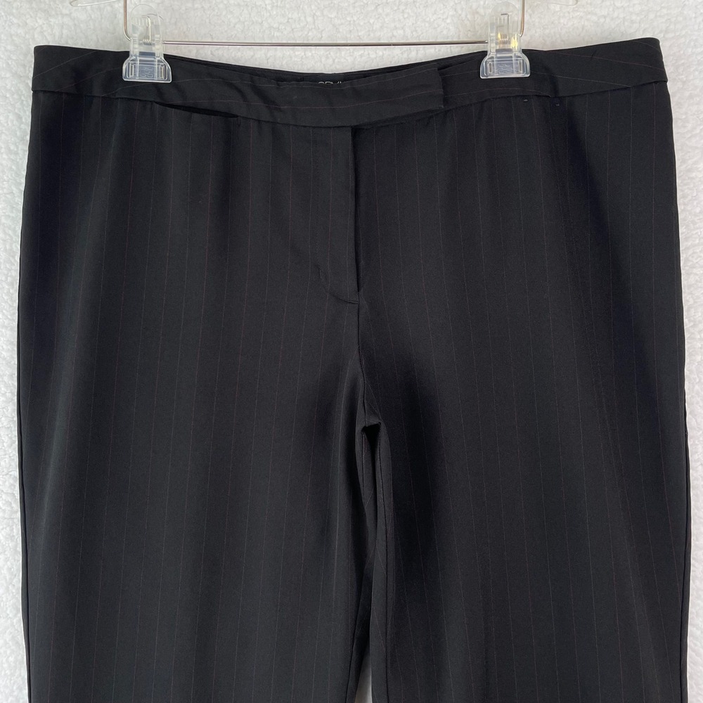 Lane Bryant Black Red Pinstripe Dress Pants Womens 20 Stretch Straight Trousers